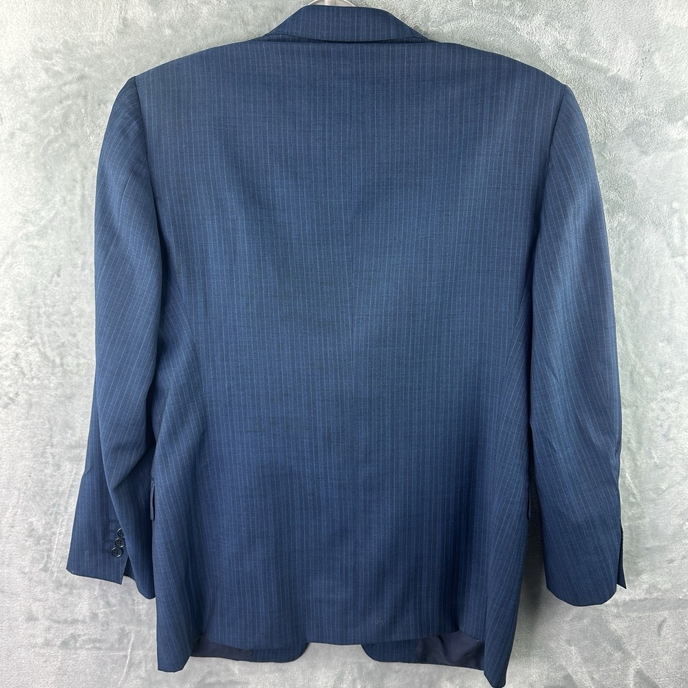 Canali Blue Pinstripe Wool Blazer Jacket Men's 54 EU (44R) Made in Italy* - Picture 8 of 14